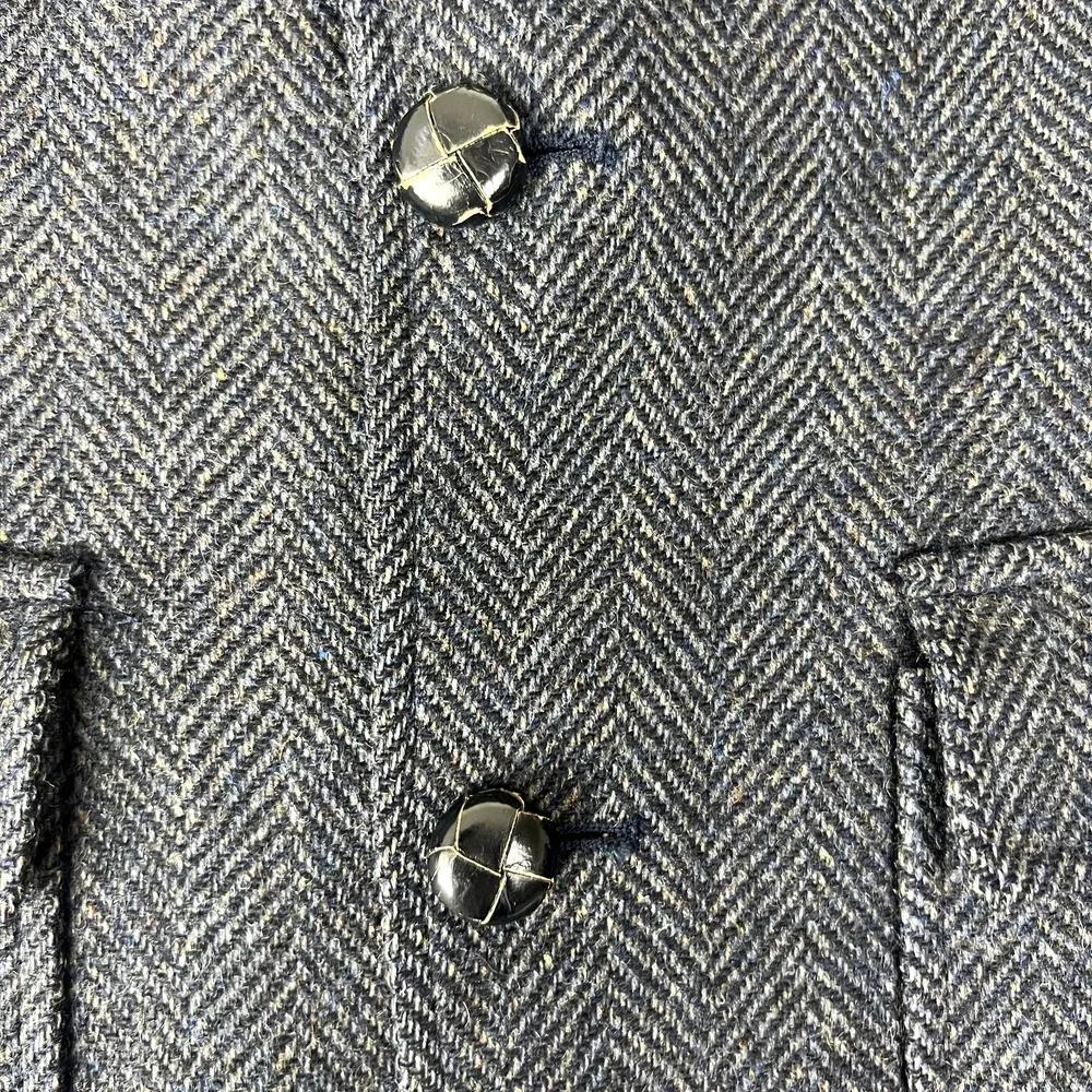 Imperial By Haggar Blazer Sport Coat Men’s 38 100% Wool Blue Herringbone USA